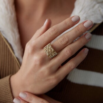 Toplu ve Örgü Yüzük - Mg Gold