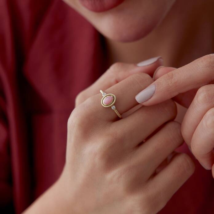 Toz Pembe Renkli Yüzük - 1