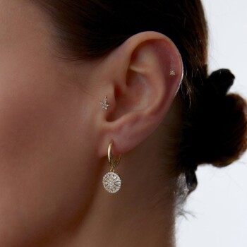 Trapez Baget Sallantılı Küpe - Rayna