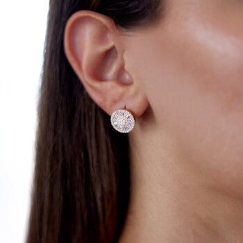 Trapez Baget Taşlı Küpe - Rayna