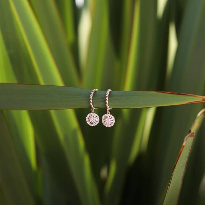 Trapez Taşlı Sallantılı Küpe - 2