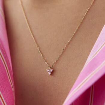 Tria Pembe Minimal Kolye - Rayna (1)