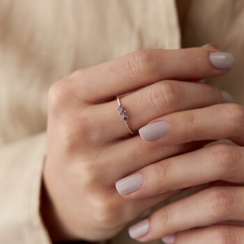 Tria Purple Taşlı Yüzük - Gökhan Bera