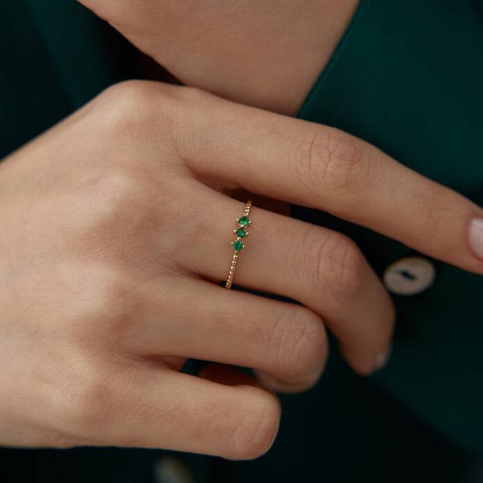 Tria Yeşil Taşlı Yüzük - 2