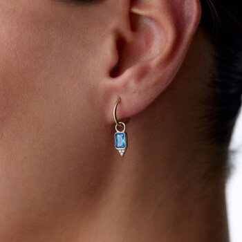 Triangle Uç Turkuaz Baget Küpe - MİST