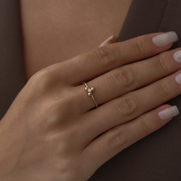 Trio Ball Mini Tektaş Yüzük - MİST (1)