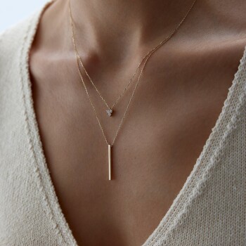 Trio Taş ve Line Kolye - Rayna (1)