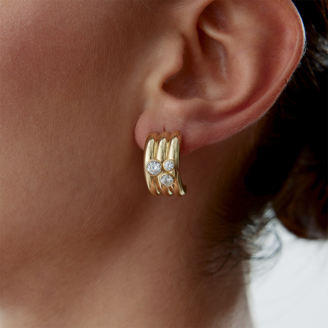 Triple Column Küpe - 1