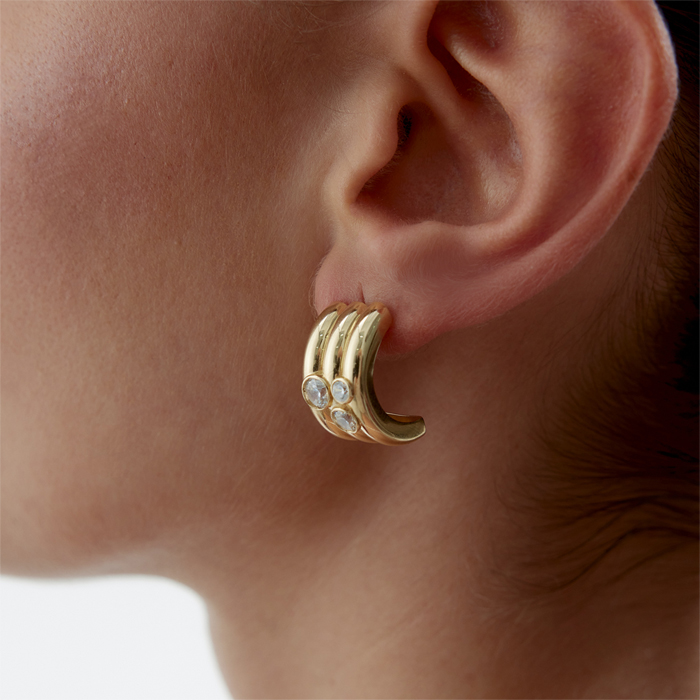 Triple Column Küpe - 3