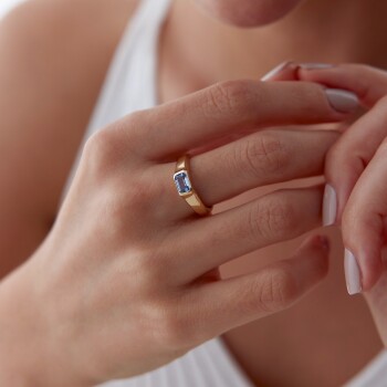 Turkuaz Baget Taşlı Yüzük - 1