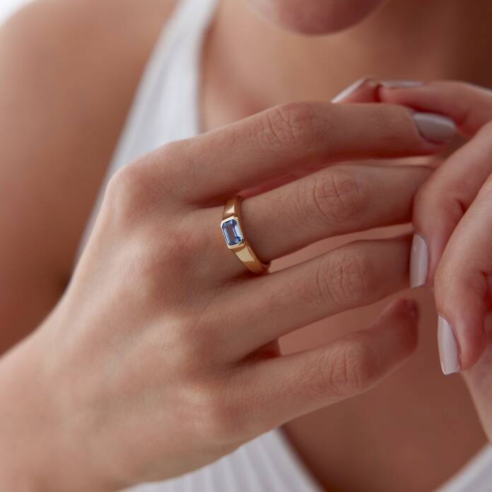 Turkuaz Baget Taşlı Yüzük - 1