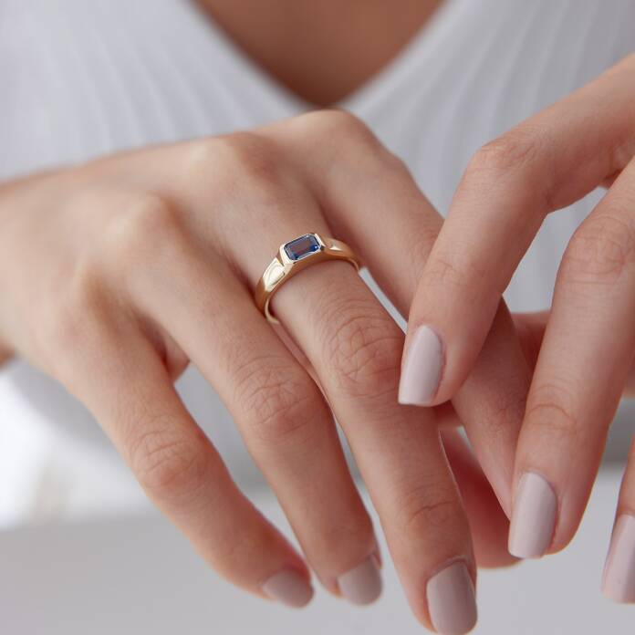 Turkuaz Baget Taşlı Yüzük - 2