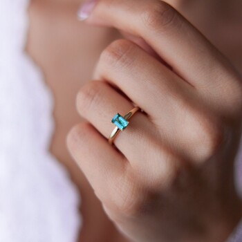 Turkuaz Baget Yüzük - Rayna