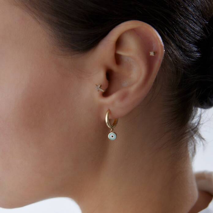 Turkuaz Göz Küpe - 2