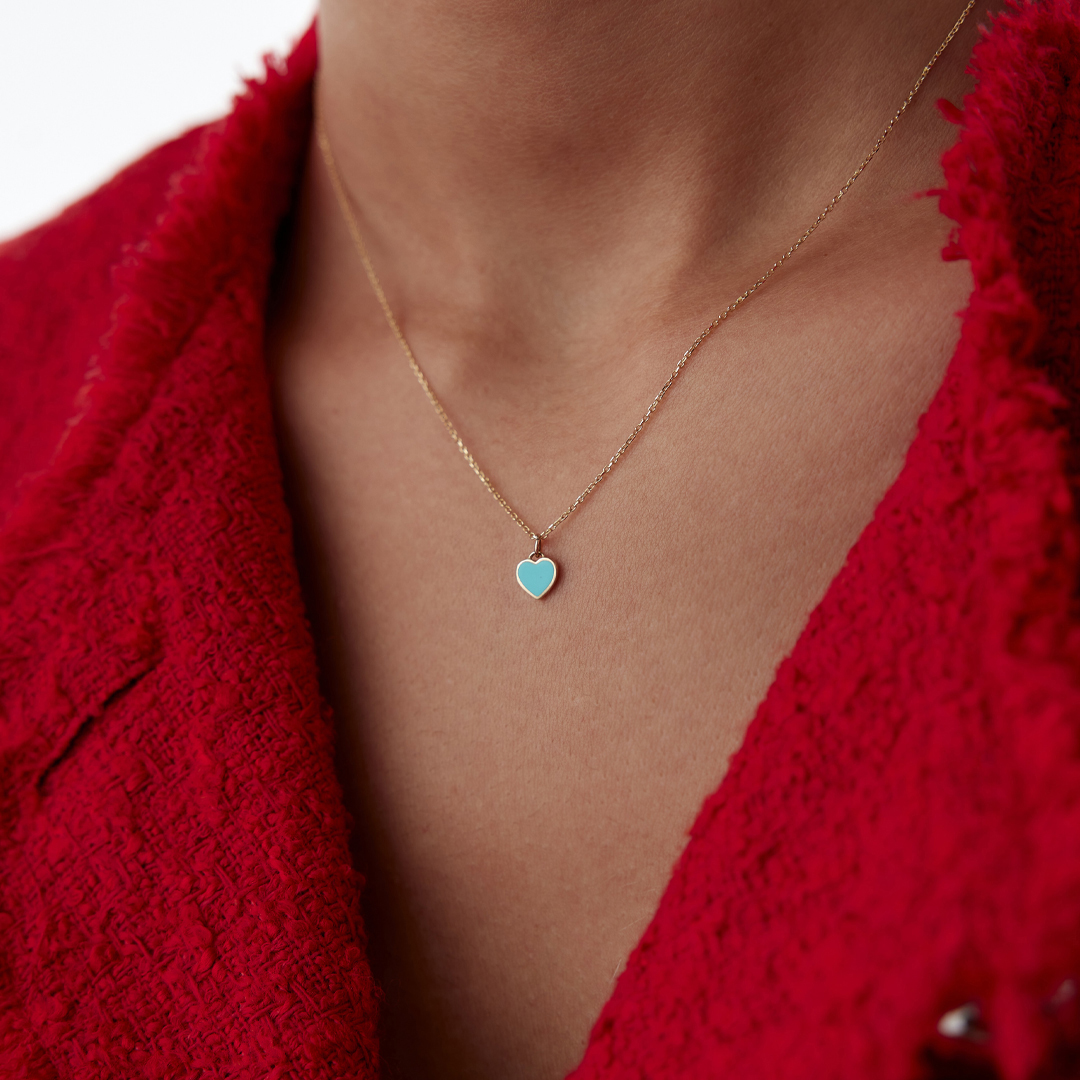 Turkuaz Kalp Kolye - 2