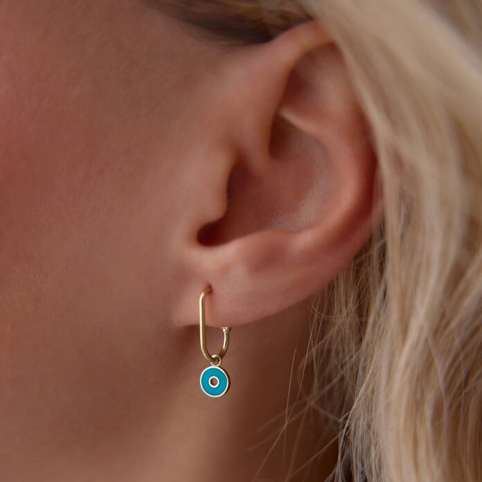 Turkuaz Mineli Ataç Küpe - 1