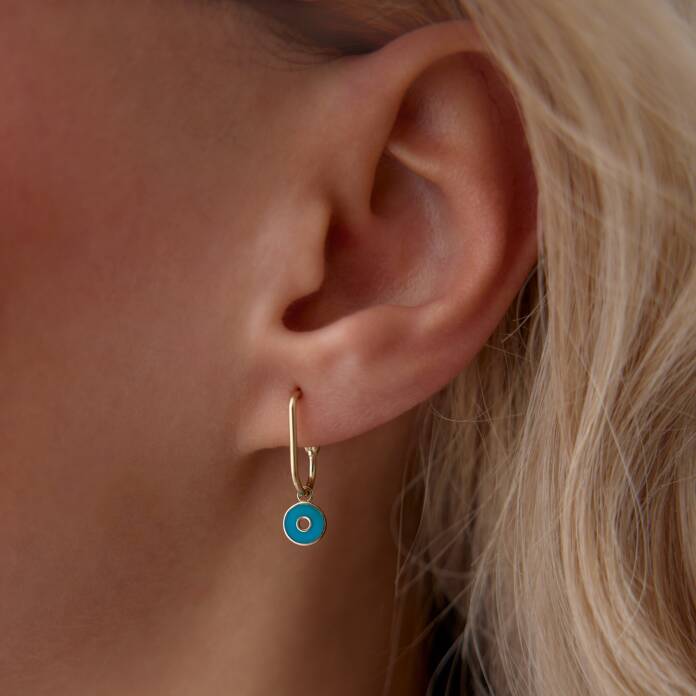 Turkuaz Mineli Ataç Küpe - 2