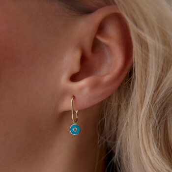 Turkuaz Mineli Ataç Küpe - Tuana (1)