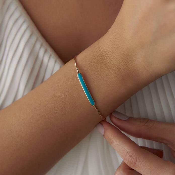 Turkuaz Mineli Tel Kelepçe - 2