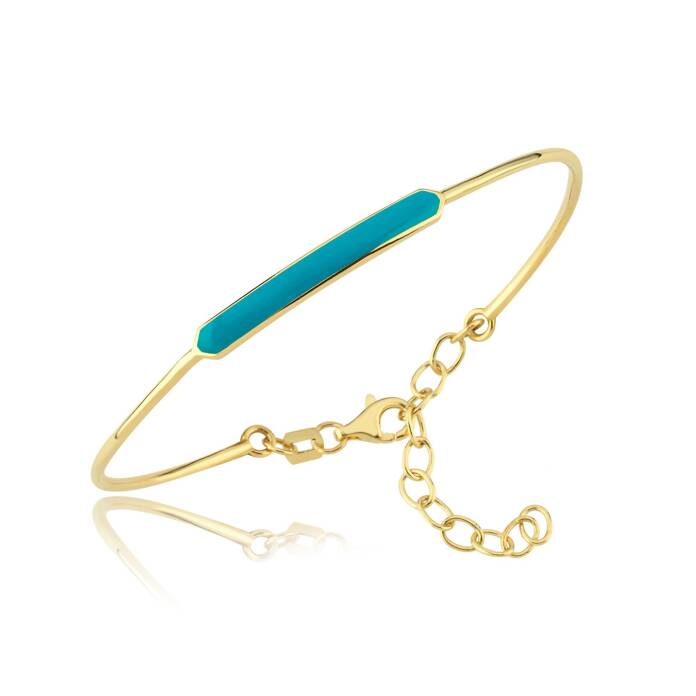 Turkuaz Mineli Tel Kelepçe - 3