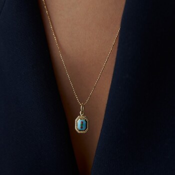 Turkuaz Payon Kolye - Uzun Hüseyin