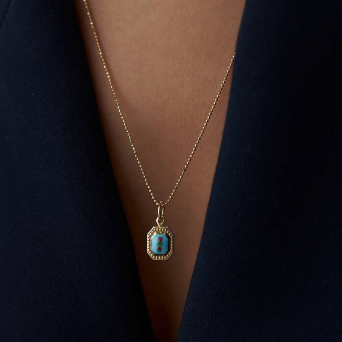 Turkuaz Payon Kolye - 1