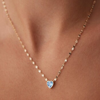 Turkuaz Taşlı Boomerang Kolye - 1