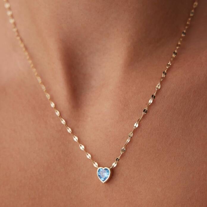 Turkuaz Taşlı Boomerang Kolye - 1