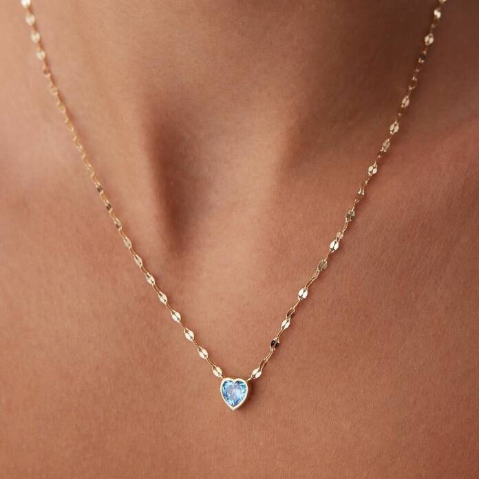 Turkuaz Taşlı Boomerang Kolye - 2