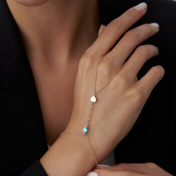 Turkuaz Taşlı Kalpli Şahmeran - Nüans (1)