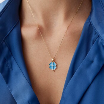 Turkuaz Yonca Kolye - Bedri Yalçın