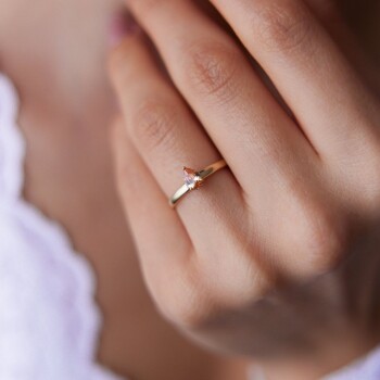 Turuncu Damla Yüzük - Rayna