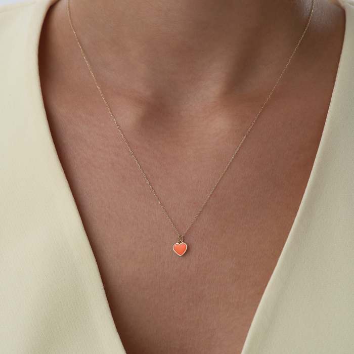 Turuncu Kalp Kolye - Rayna