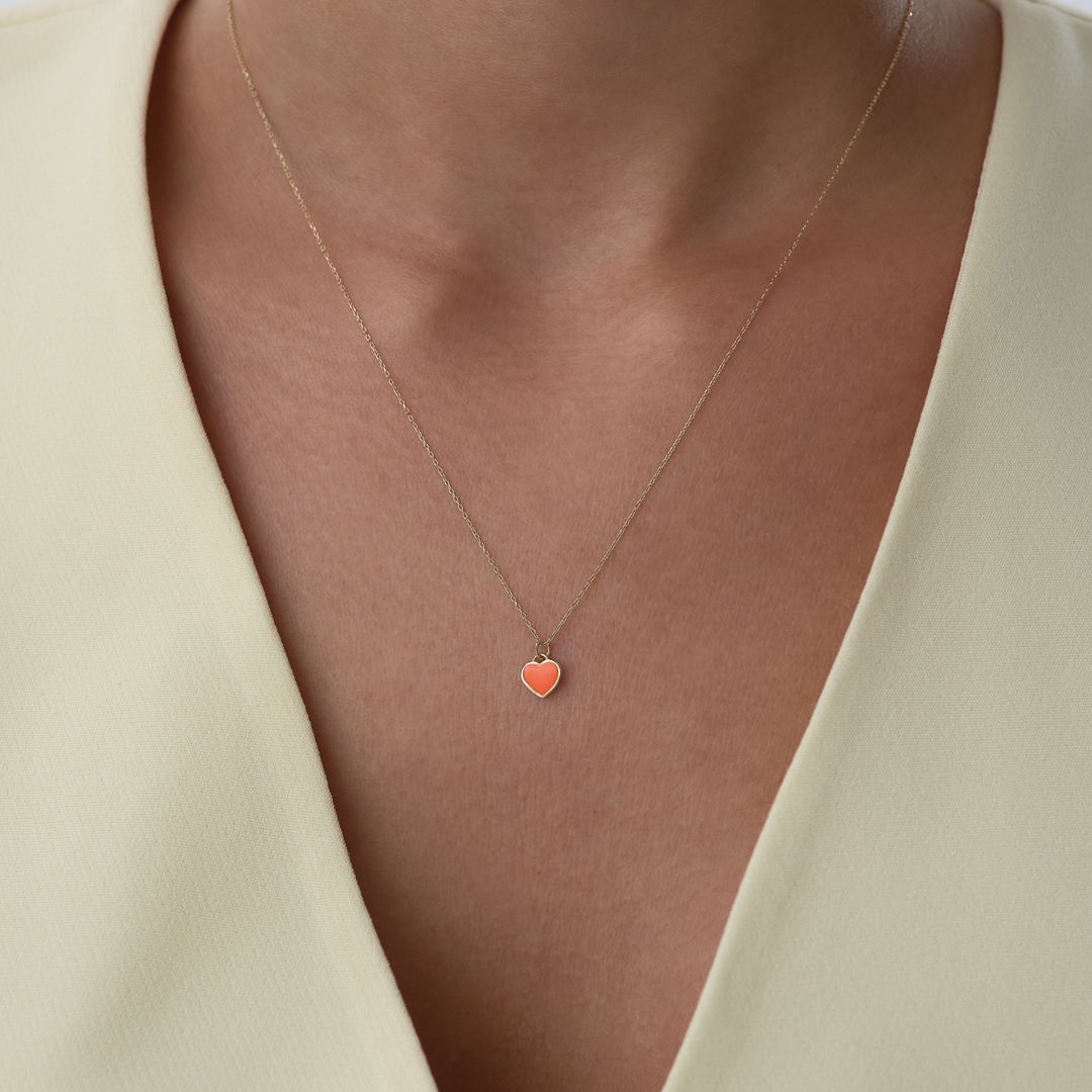 Turuncu Kalp Kolye - 1
