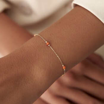 Turuncu Opal Taşlı Bileklik - Alen