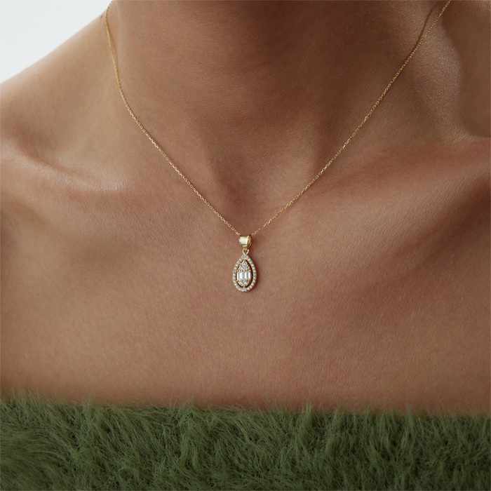 Twin Baget Damla Kolye - Koçak