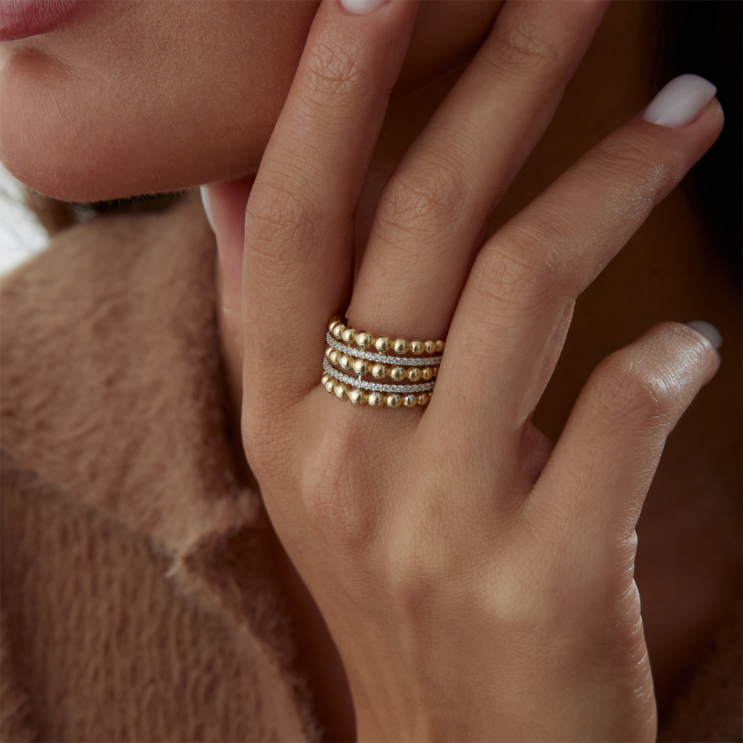 Twin Sıralı Ball Yüzük - 1