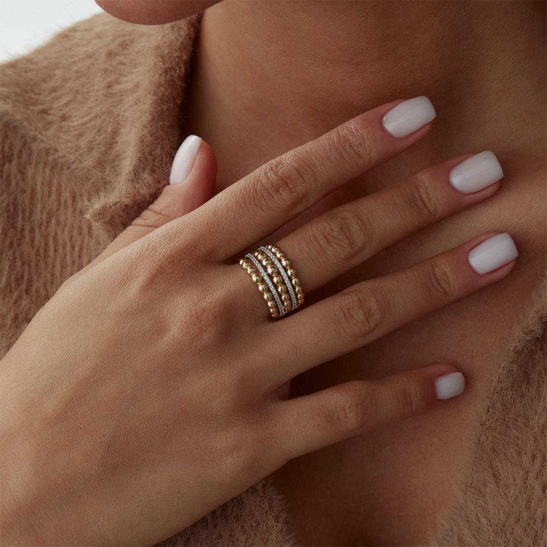 Twin Sıralı Ball Yüzük - 2