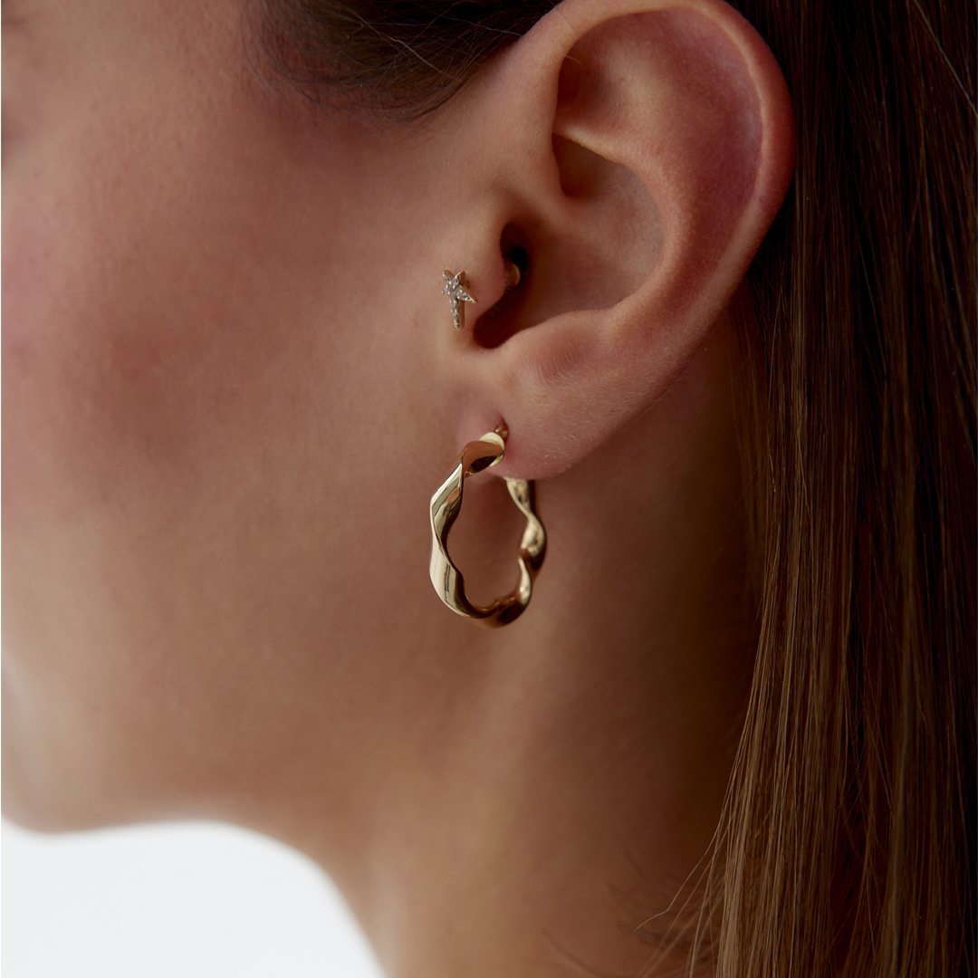 Twist Ring Halka Küpe - 1