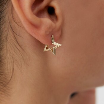 Üç Boyutlu Yıldız Küpe - Alen