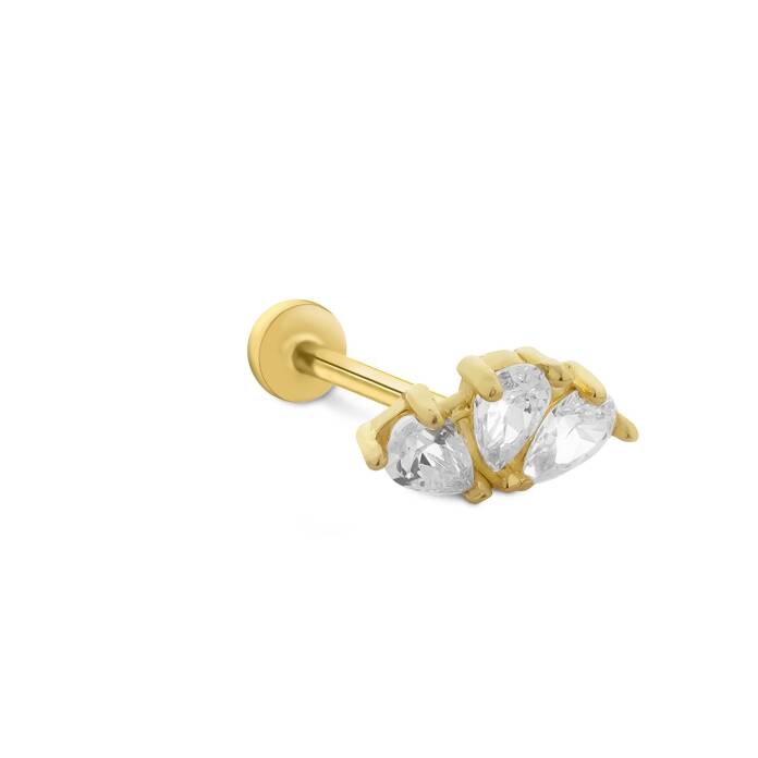 Üç Damla Taş Tragus Piercing - 2