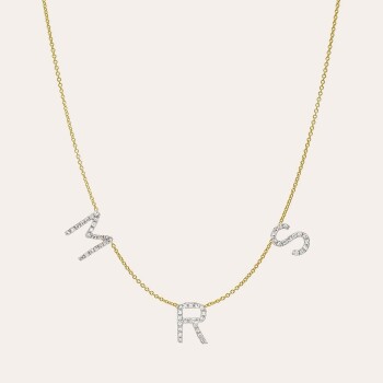 Üç Harfli Taşlı Kolye - Özkonak (1)