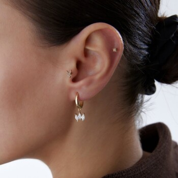 Üç Markiz Taşlı Küpe - Rayna (1)