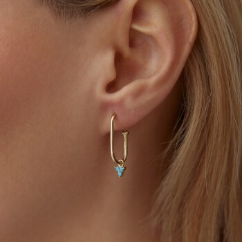 Üç Mineli Sallantılı Küpe - Rayna