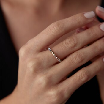 Üç Renk Dorica Yüzük - Altın İş