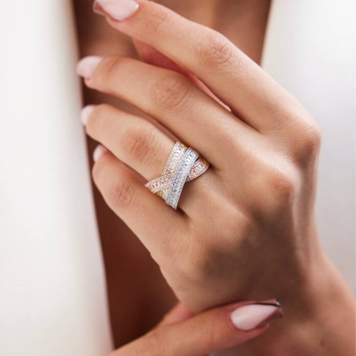 Üç Renk Geçişli Baget Yüzük - 1