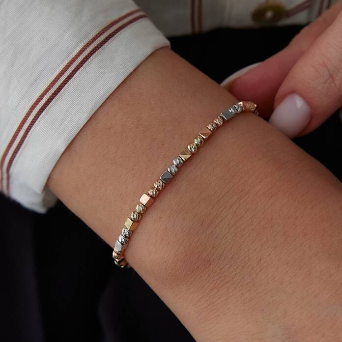 Üç Renk Küp Dorica Bileklik - 1