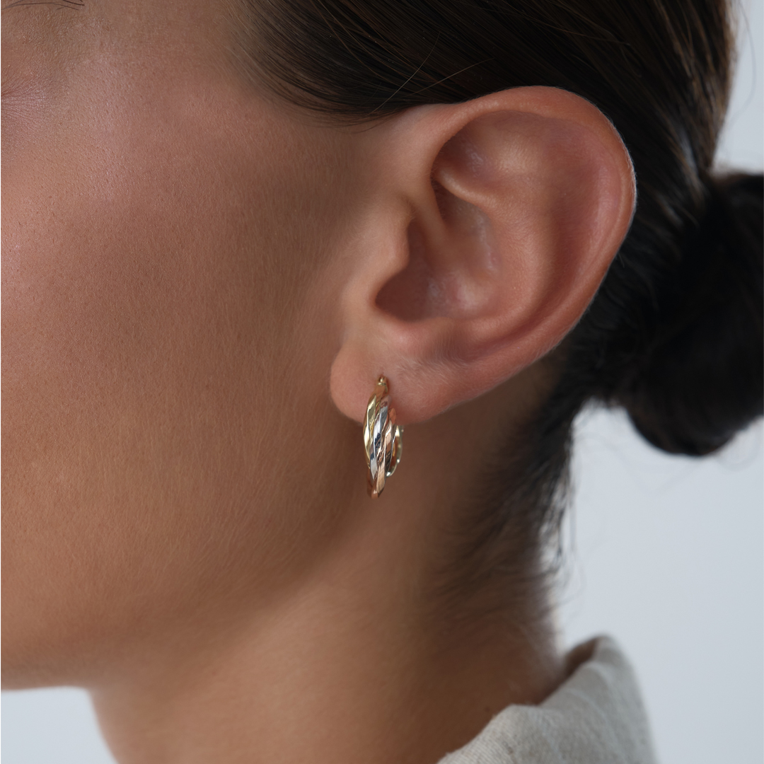 Üç Renkli Burgu Küpe - 2