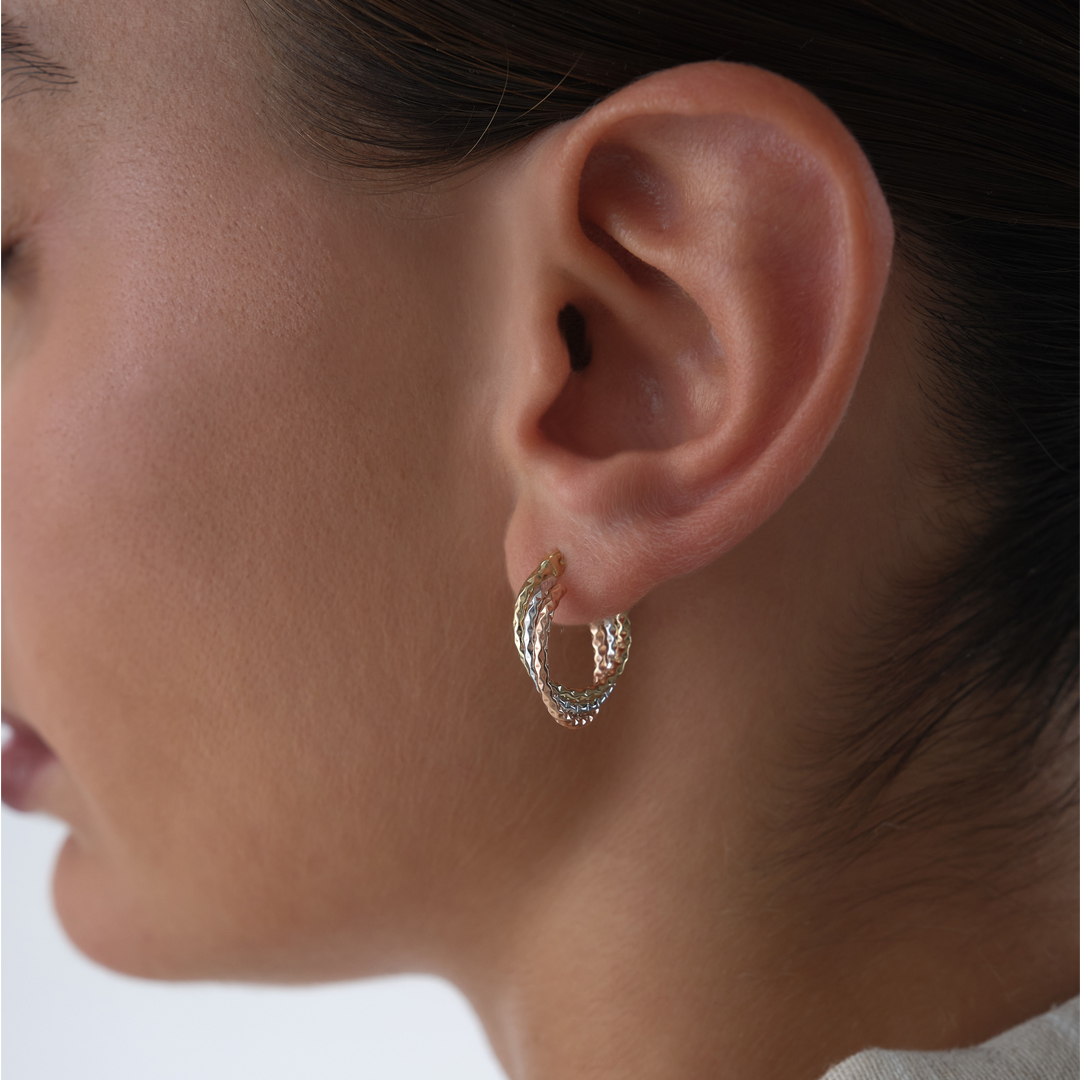 Üç Renkli Desenli Küpe - 1