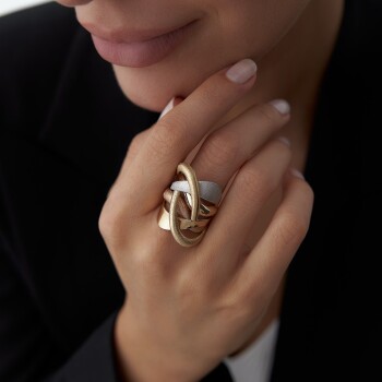 Üç Renkli Simli Yüzük - Koçak